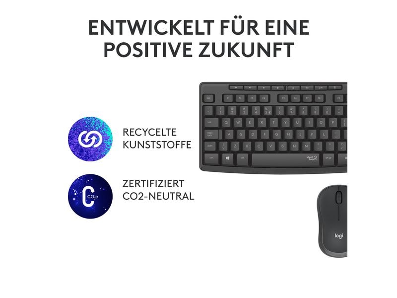 Logitech Ensemble clavier-souris MK295 Graphite Mise en page CH