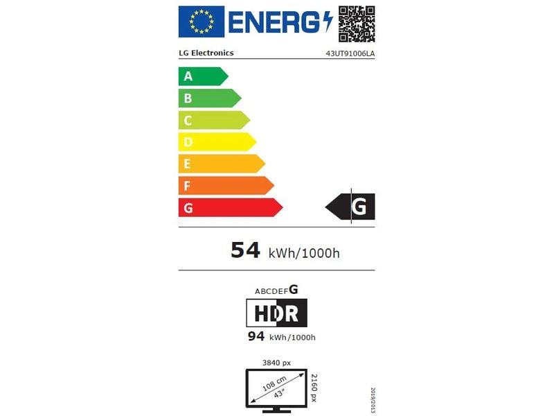 LG TV 43UT91006 43", 3840 x 2160 (Ultra HD 4K), LED-LCD