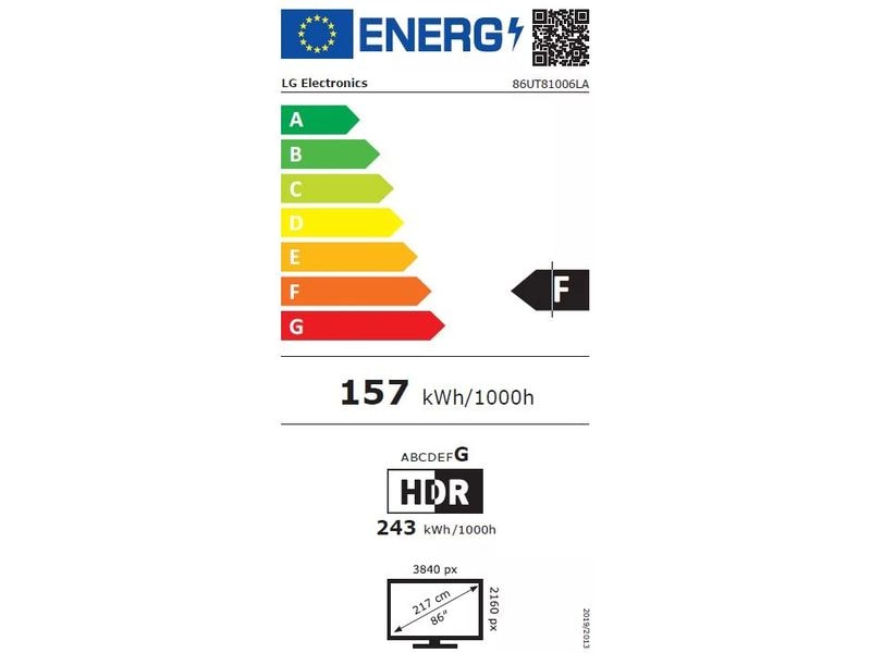 LG TV 86UT81006 86", 3840 x 2160 (Ultra HD 4K), LED-LCD