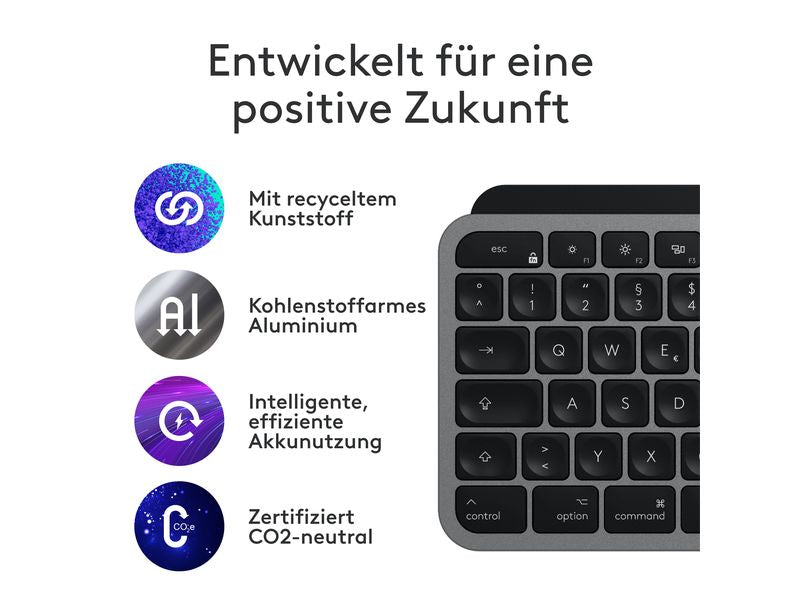 Logitech Tastatur MX Keys S for Mac Space Grey CH-Layout