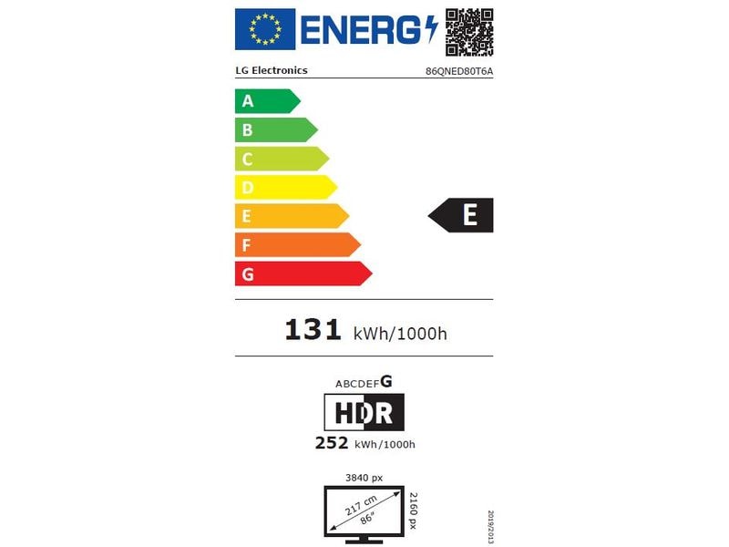 LG TV 86QNED80T6A 86", 3840 x 2160 (Ultra HD 4K), LED-LCD