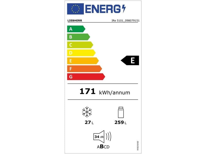 Liebherr Réfrigérateur encastré IRe 5101 Pure Droite/Changeable