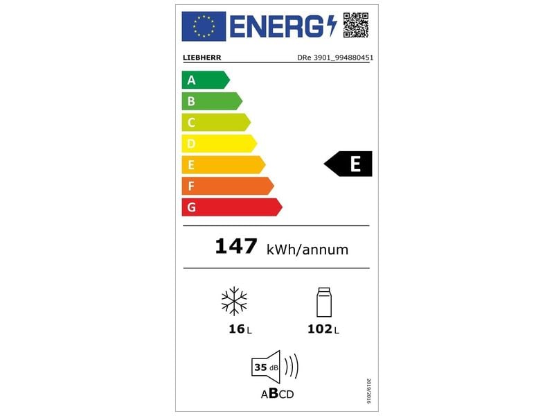 Liebherr Einbaukühlschrank DRe 3901 Pure Rechts/Wechselbar