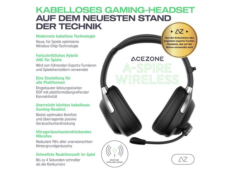 AceZone Écouteurs A-Spire Wireless Noir