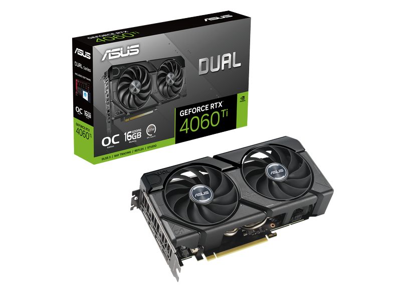 ASUS Carte graphique Double GeForce RTX 4060 Ti EVO OC Edition 16 Go