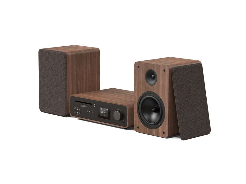Pure Micro-HiFi Anlage Classic Stereo Schwarz/Walnuss