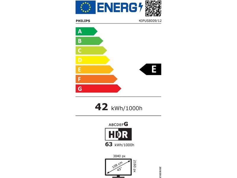 Philips TV 43PUS8009/12 43", 3840 x 2160 (Ultra HD 4K), LED-LCD