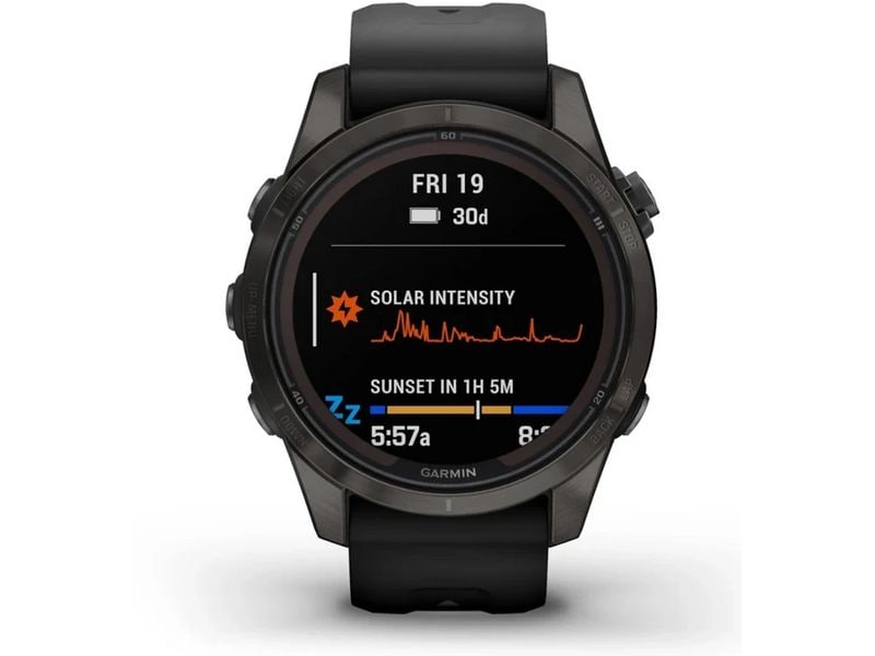 GARMIN GPS-Sportuhr Fenix 7S Pro Sapphire Solar Edition Schwarz