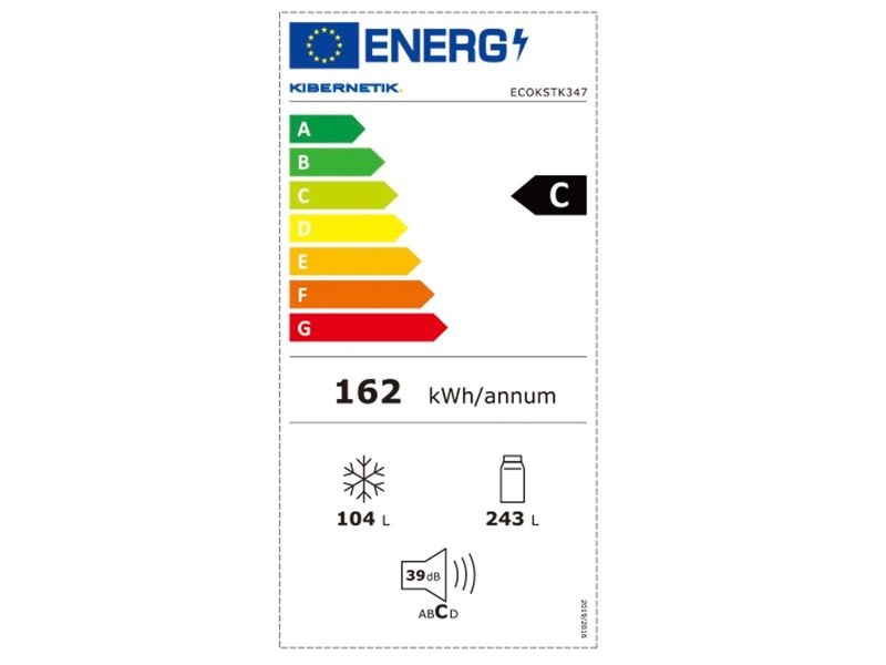 Kibernetik Réfrigérateur congélateur ECOKSTK347 Anthracite