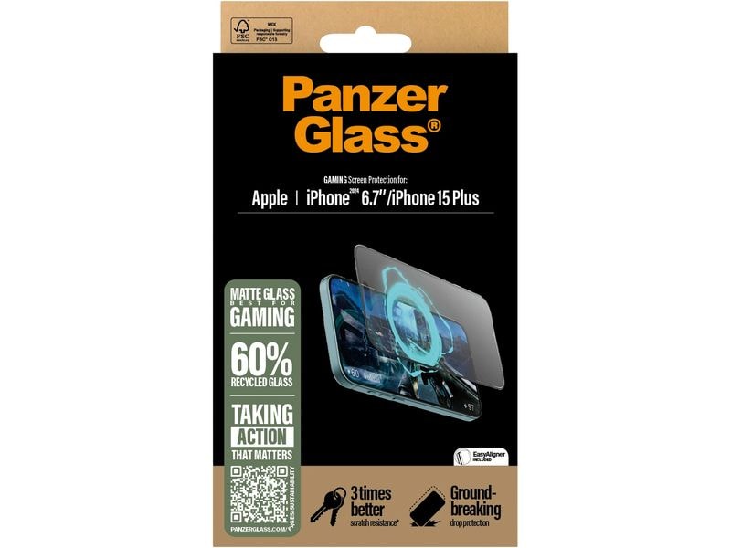 Panzerglass Displayschutz Ultra Wide Fit Gaming iPhone 15 Plus/16 Plus
