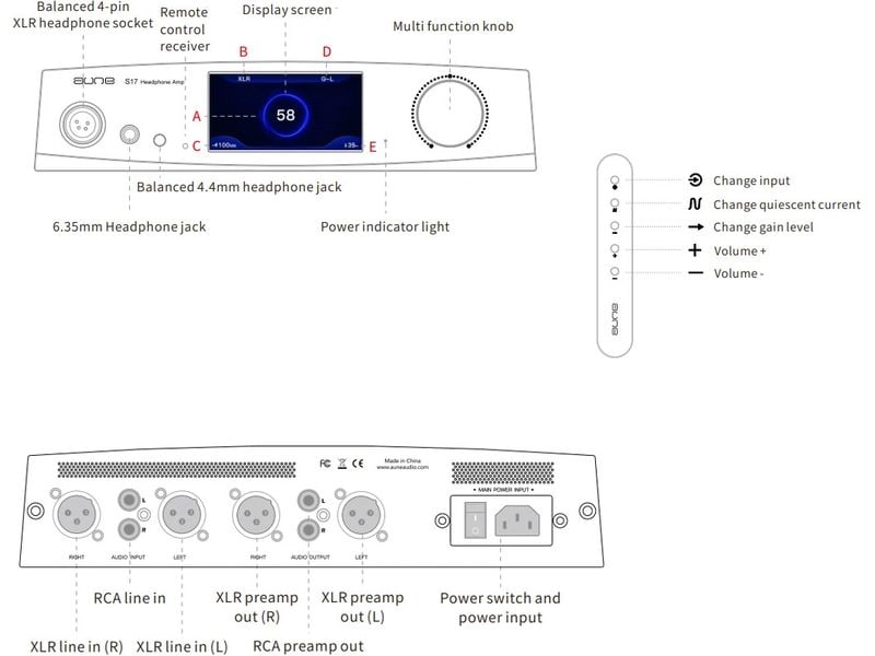 Aune Kopfhörerverstärker &amp; USB-DAC S17 Pro Silber