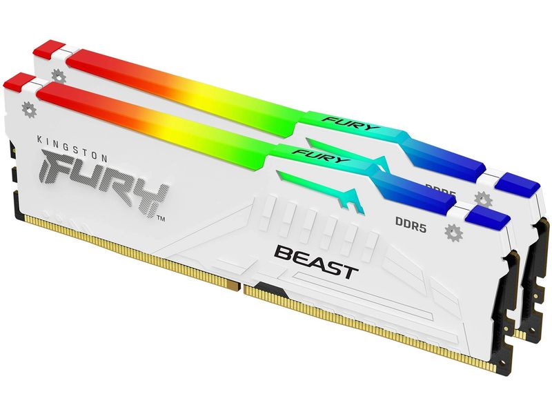 Kingston DDR5-RAM FURY Beast Blanc RGB 6000 MHz 2x 16 Go