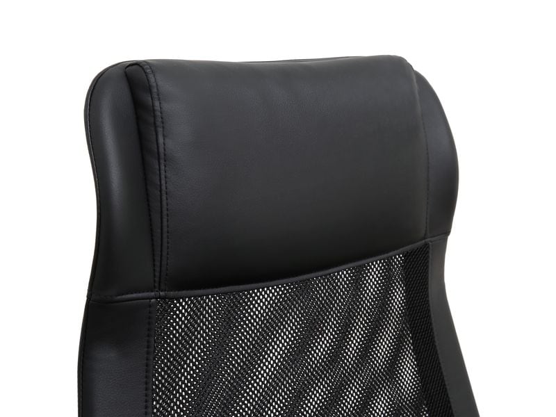 Songmics Bürostuhl mit atmungsaktiver Rückenlehne, Schwarz / Silber