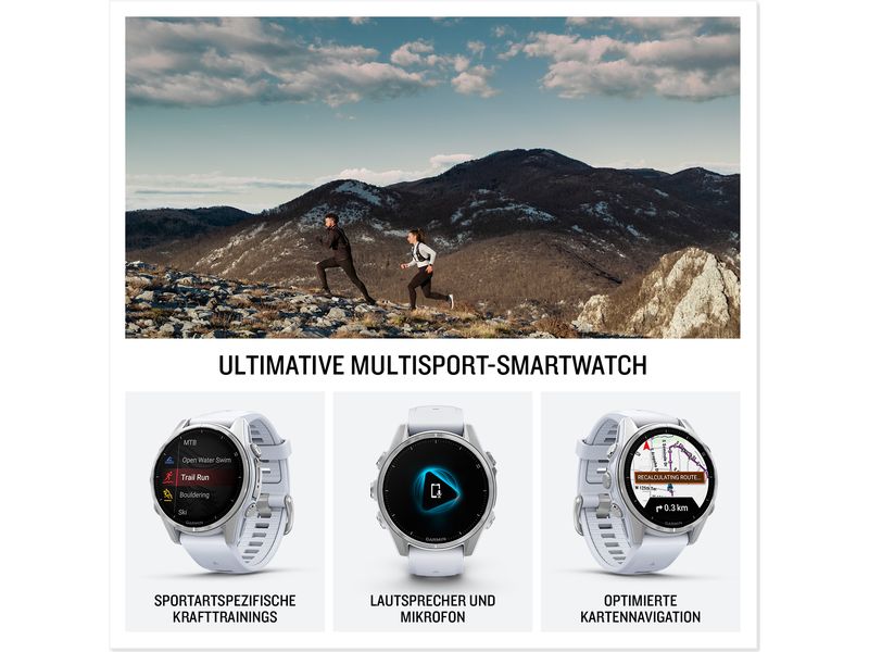 GARMIN Sportuhr Fenix 8 AMOLED, 43 mm Weiss