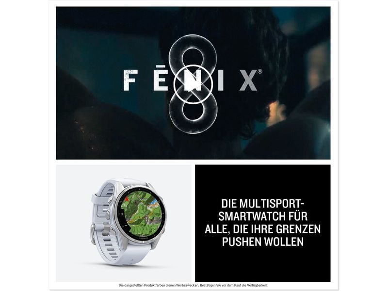 GARMIN Sportuhr Fenix 8 AMOLED, 43 mm Weiss