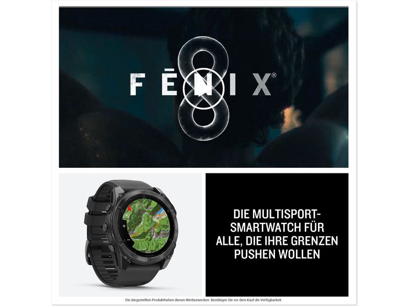 GARMIN Montre de sport Fenix 8 AMOLED, 51 mm Noir