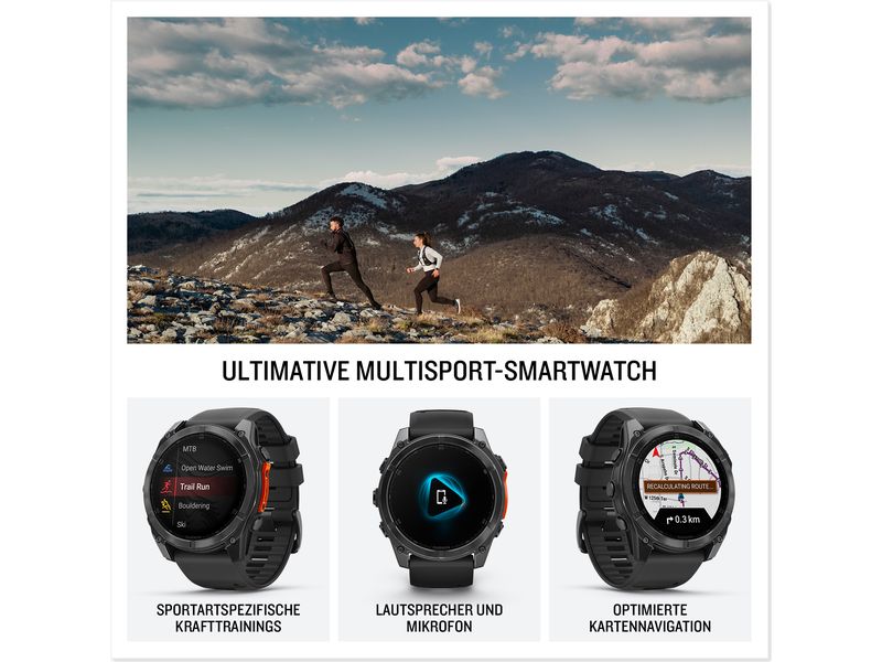 GARMIN Sportuhr Fenix 8 AMOLED, 51 mm Weiss