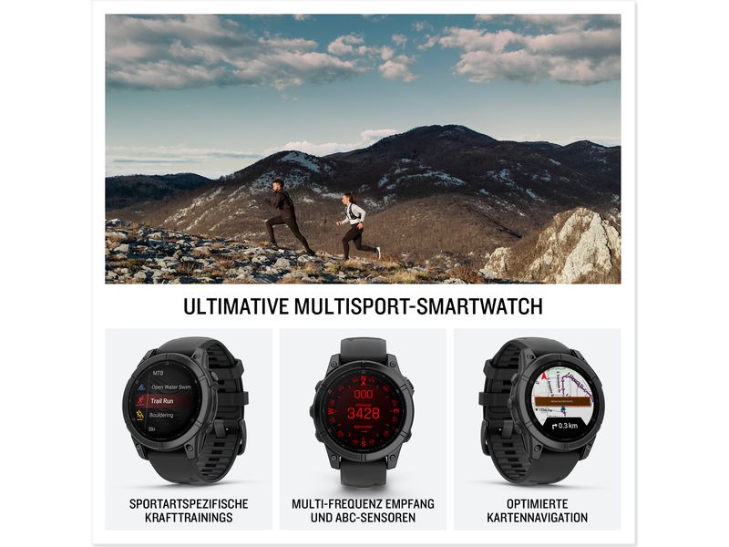 GARMIN Sportuhr Fenix E, 47 mm Schwarz