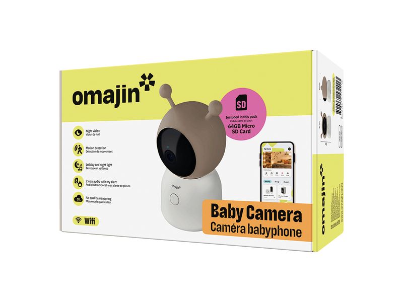 omajin by Netatmo Netzwerkkamera Babyphone-Kamera 2K + 64GB MicroSD