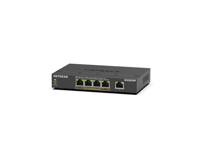 Netgear PoE+ Switch GS305PPv3 5 Port, PoE Budget: 83 W