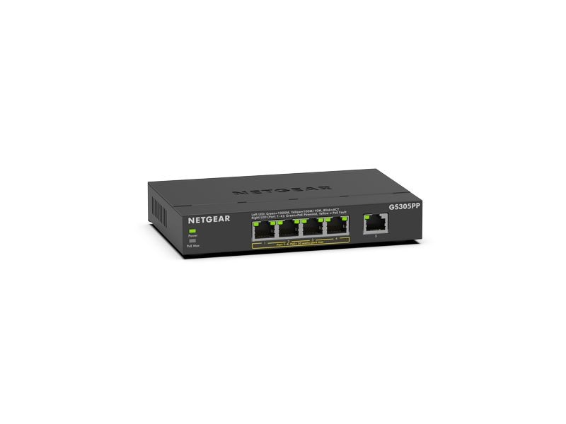 Netgear PoE+ Switch GS305PPv3 5 Port, PoE Budget: 83 W