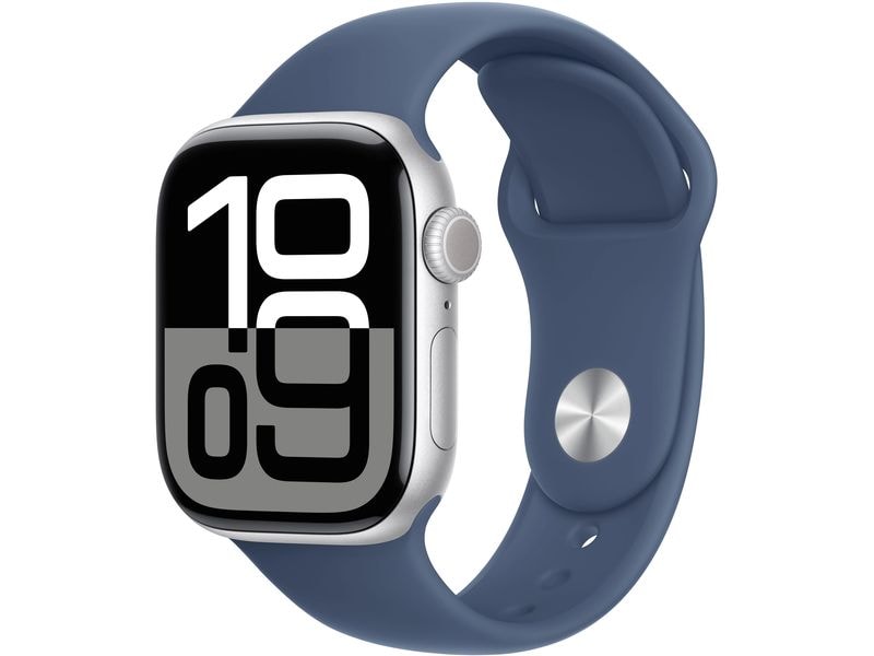 Montre Apple Watch Series 10 42 mm LTE Aluminium Argent Sport Denim M/L