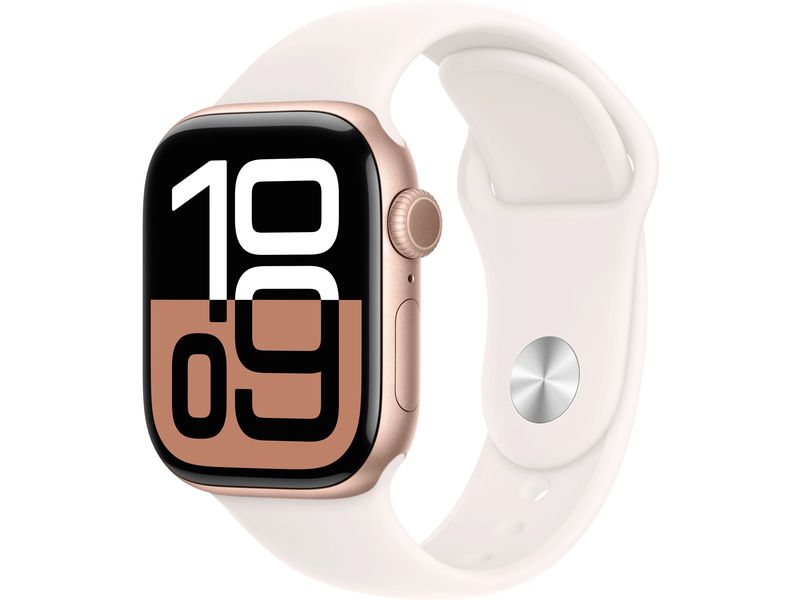 Apple Watch Series 10 42 mm LTE Alu Rose Gold Sport Blanc S/M