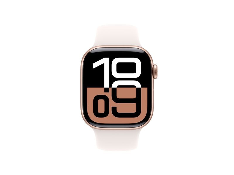 Apple Watch Series 10 42 mm LTE Alu Rose Gold Sport Weiss S/M