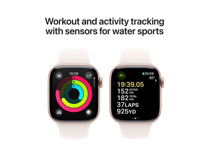 Apple Watch Series 10 42 mm Alu Or Rose Sport Blanc S/M