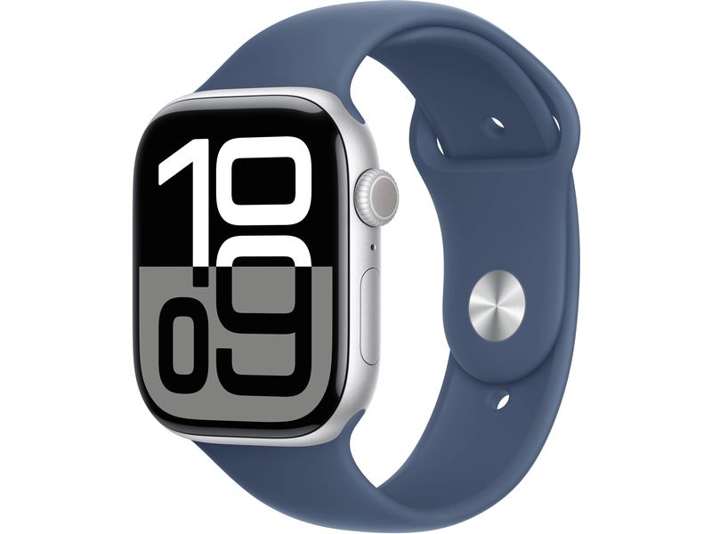 Apple Watch Series 10 46 mm Alu argent Sport Denim M/L