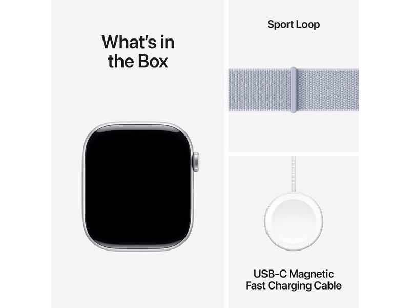 Apple Watch Series 10 46 mm Alu argent Loop bleu