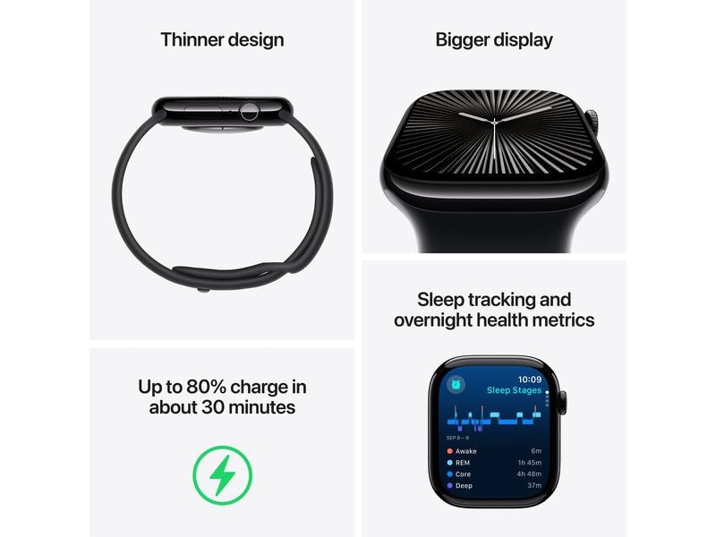 Apple Watch Series 10 42 mm LTE Alu Jet Black Loop