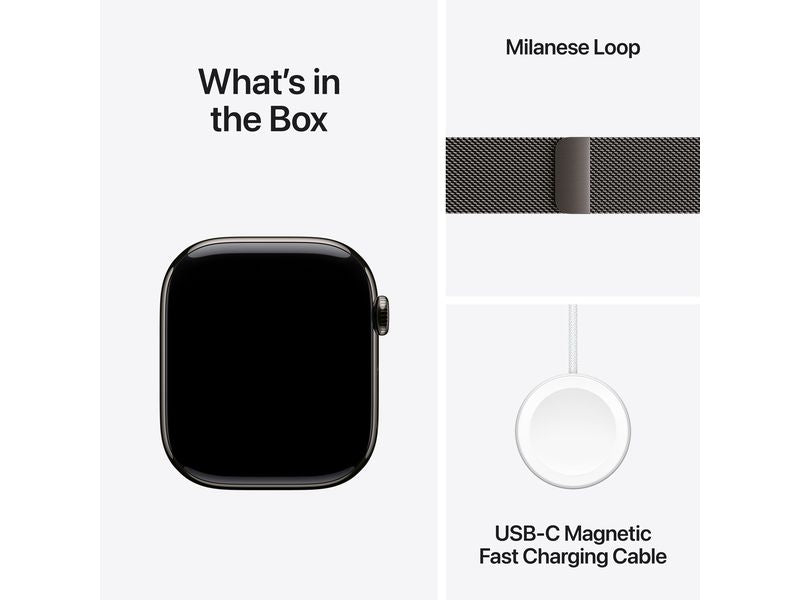 Apple Watch Series 10 46 mm LTE Boucle Milanaise Titanium Slate S/M