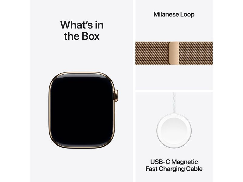 Apple Watch Series 10 46 mm LTE Boucle en titane Gold Milanese S/M