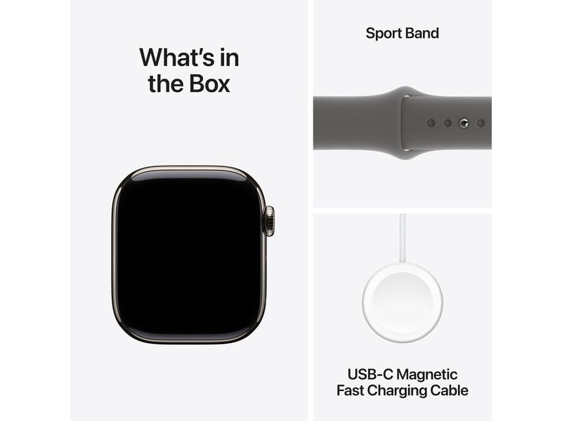 Apple Watch Series 10 42 mm LTE Titanium Stone Grey Sport S/M