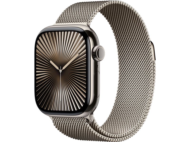 Apple Watch Series 10 42 mm LTE Boucle milanaise en titane naturel