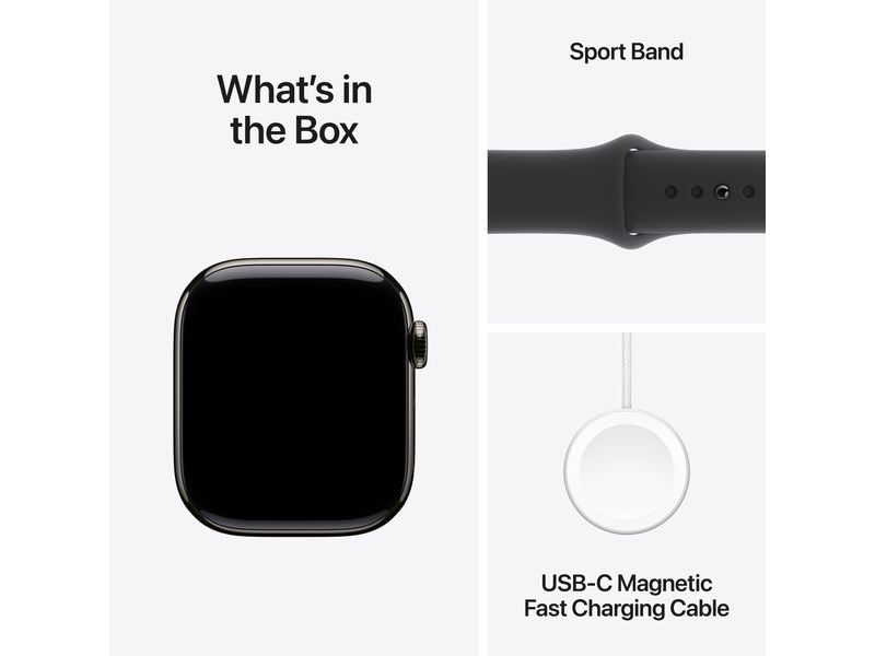 Apple Watch Series 10 42 mm LTE Titanium Jet Black Sport S/M