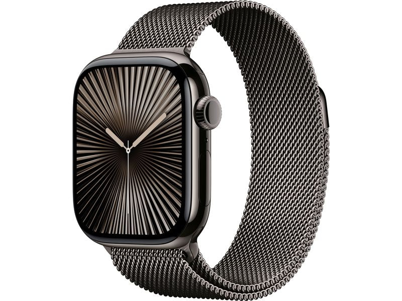 Apple Watch Series 10 42 mm LTE Boucle milanaise en titane Slate