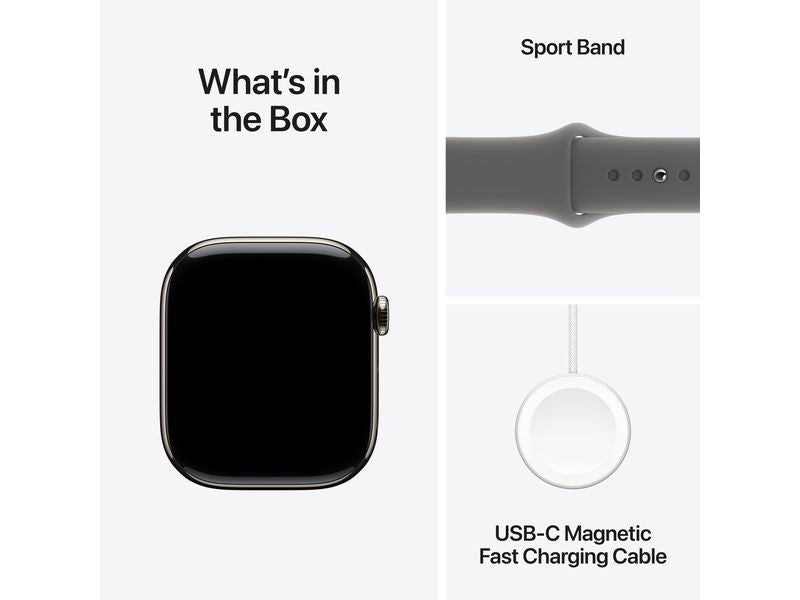 Apple Watch Series 10 46 mm LTE Natural Titanium Sport Grau S/M