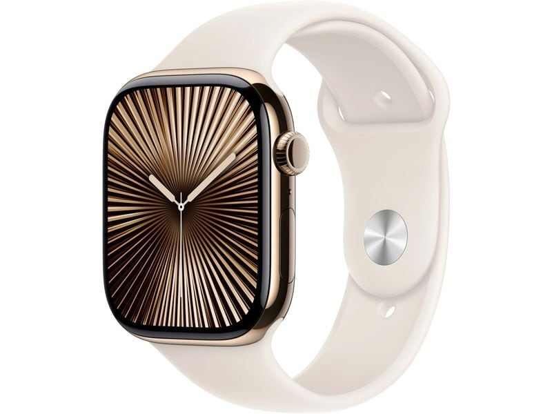 Apple Watch Series 10 46 mm LTE Titanium Gold Sport Polarlicht S/M