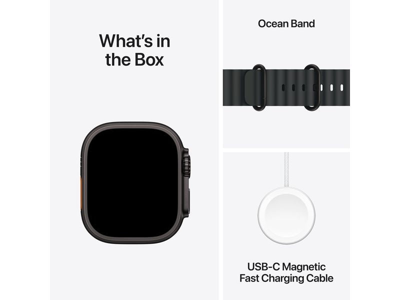 Apple Watch Ultra 2 Black Titanium Ocean Band Schwarz