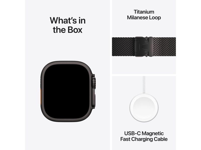 Apple Watch Ultra 2 Black Titanium Milanese Loop Noir S