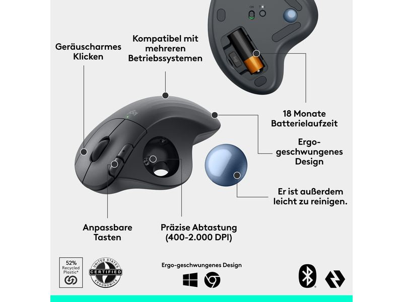 Logitech Trackball Ergo M575s Wireless Graphite