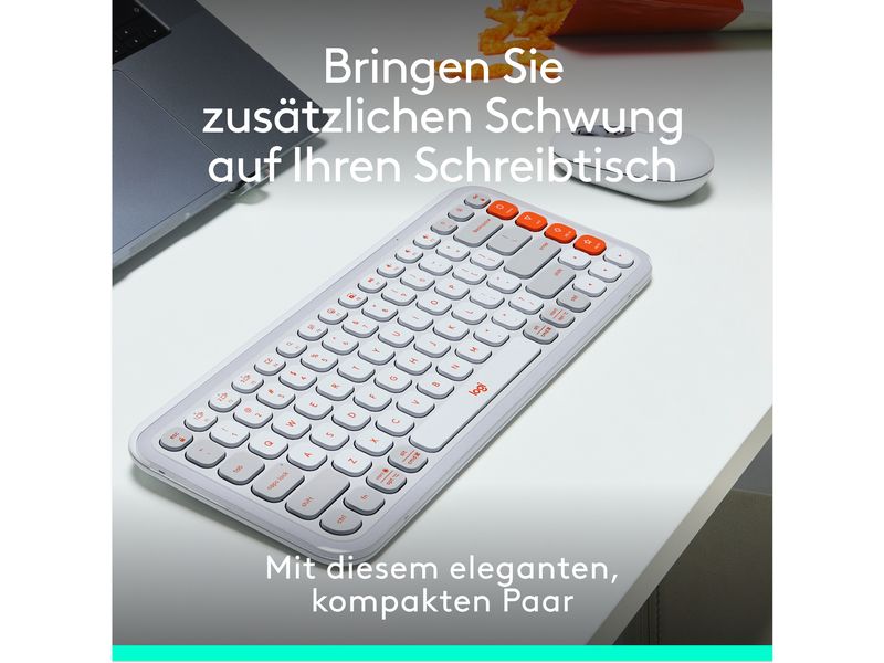 Logitech Tastatur-Maus-Set POP Icon Combo Off-white