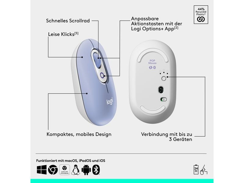 Logitech Ensemble clavier-souris POP Icon Combo Lilac