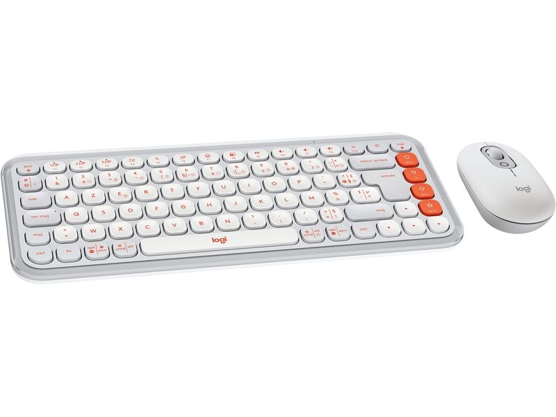 Set clavier-souris Logitech POP Icon Combo blanc cassé