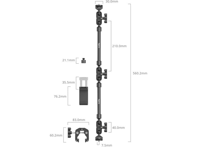 Smallrig Magic Arm pour prise de vue sur ordinateur avec Crab Clamp Kit