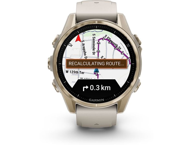 GARMIN Montre de sport Fenix 8 AMOLED Sapphire, 43 mm Beige