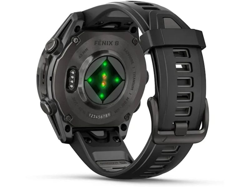 GARMIN Montre de sport Fenix 8 AMOLED Saphir, 43 mm Gris foncé