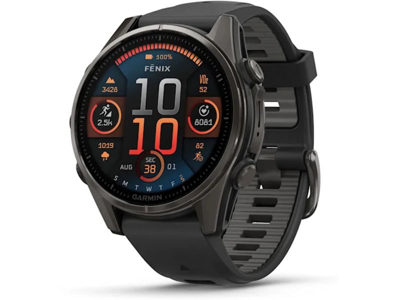 GARMIN Sportuhr Fenix 8 AMOLED Sapphire, 43 mm Dunkelgrau